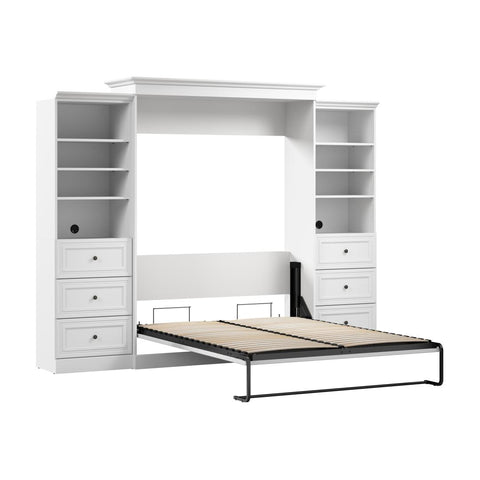Queen Murphy Bed and 2 Closet Organizers with Drawers (115W)