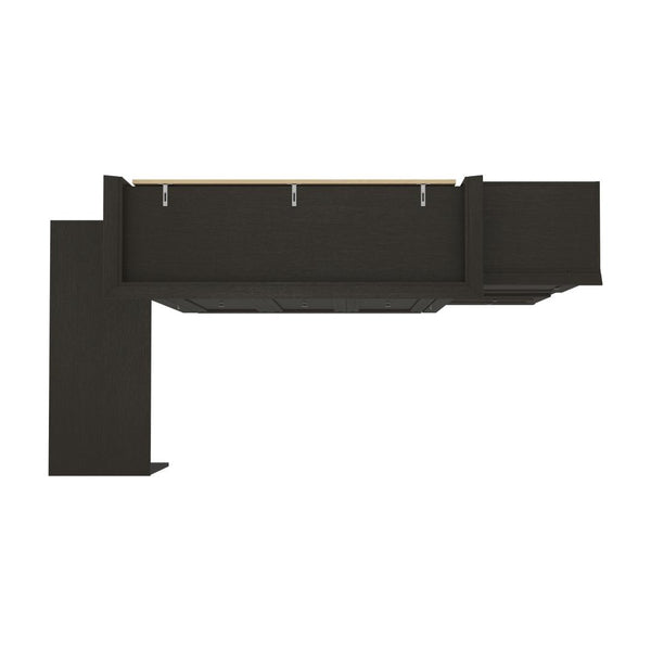 Queen Murphy Bed and 1 Storage Unit with Mobile Nightstand and Desk (118”)