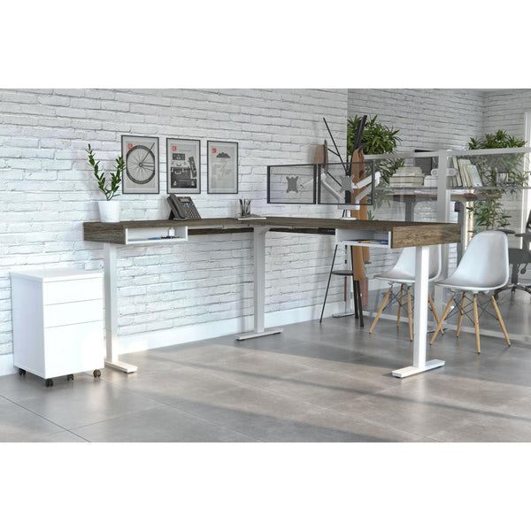72W L-Shaped Height Adjustable Workstation