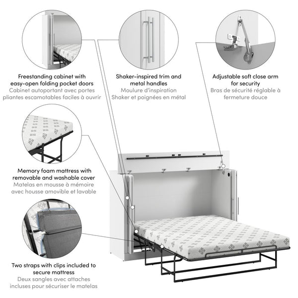 69W Full Cabinet Bed with Mattress