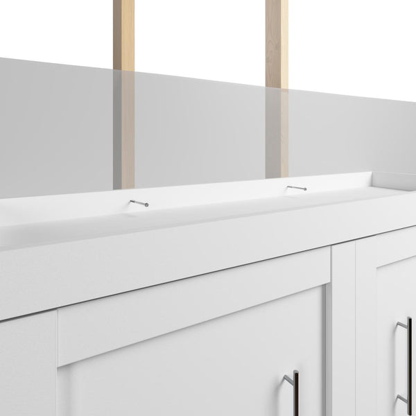 Queen Murphy Bed with Shelving and Drawers (126W)