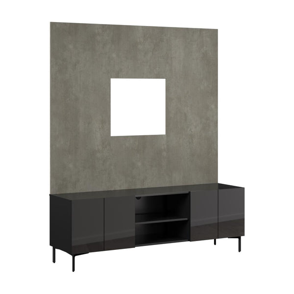 71W Modular Entertainment Center with TV Stand and Small Wall Panel