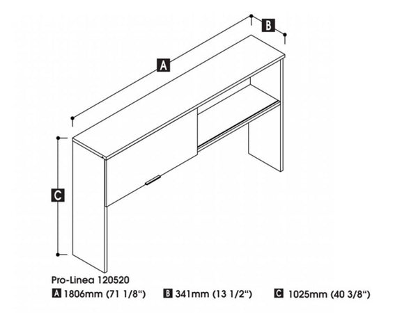 72W Hutch with Sliding Door