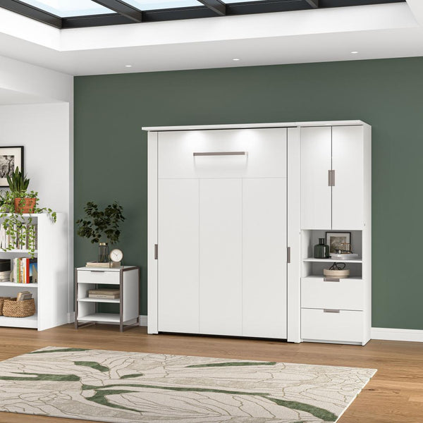 84W Full Murphy Bed with Storage Cabinet