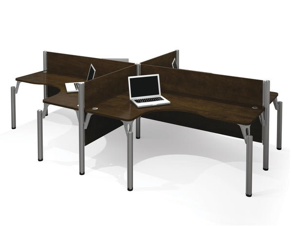 4-Person Office Cubicles with Low Privacy Panels