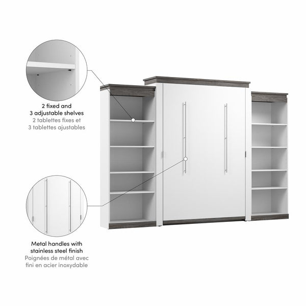 Queen Murphy Bed with Shelves (126W)