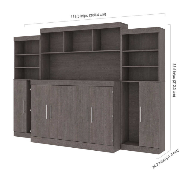 6-Piece Set Including One Queen Cabinet Bed with Mattress and Assorted Storage Units