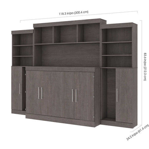 6-Piece Set Including One Queen Cabinet Bed with Mattress and Assorted Storage Units