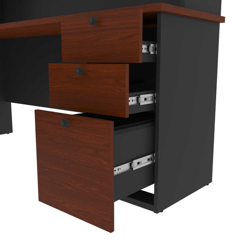 71W U or L-Shaped Executive Desk with Pedestal and Hutch