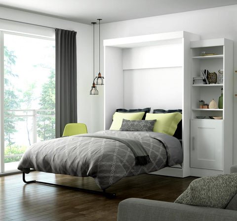 Full Murphy Bed with Mattress and Storage Unit (81W)