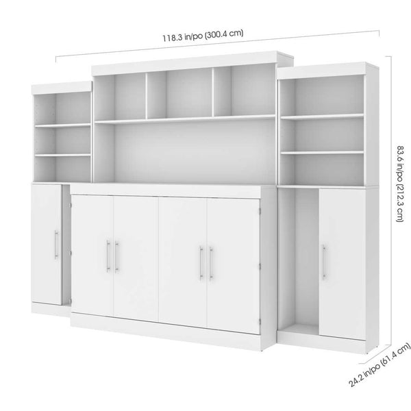 6-Piece Set Including One Queen Cabinet Bed with Mattress and Assorted Storage Units