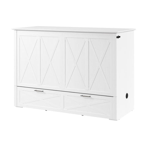 59W Full Murphy Cabinet Bed with Pullout Drawer