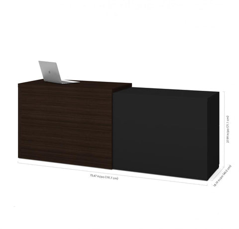 Small Sliding Desk with Shelving Unit