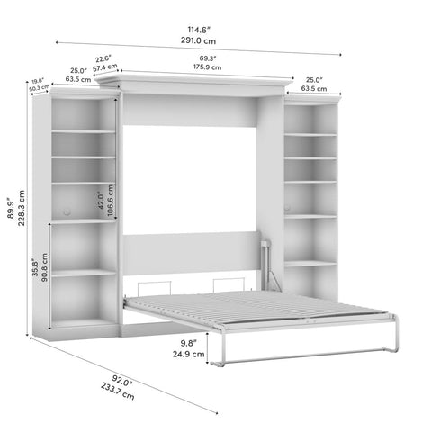 Queen Murphy Bed and 2 Closet Organizers (115W)