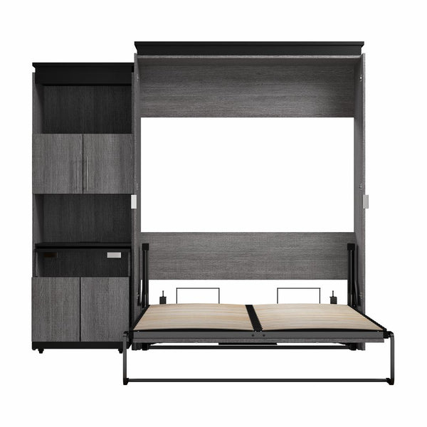 Queen Murphy Bed with Storage Cabinet and Fold-Out Desk (97W)