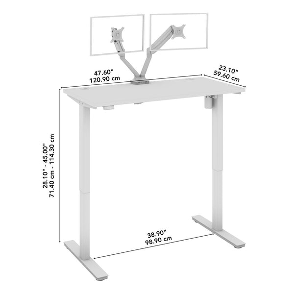 48W x 24D Standing Desk with Dual Monitor Arm