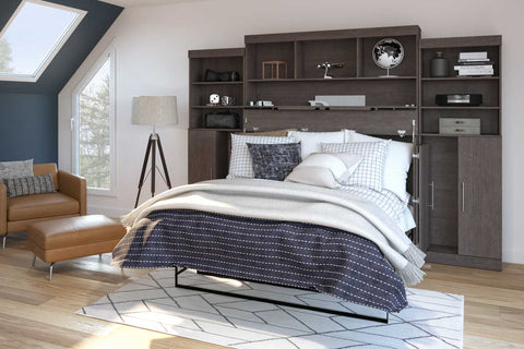 6-Piece Set Including One Queen Cabinet Bed with Mattress and Assorted Storage Units