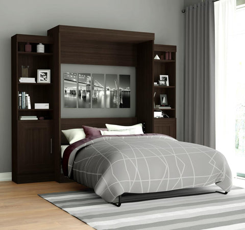 Full Murphy Bed with Mattress and 2 Storage Units (102W)