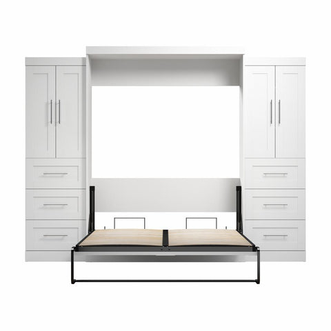Queen Murphy Bed with Closet Storage Cabinets (115W)