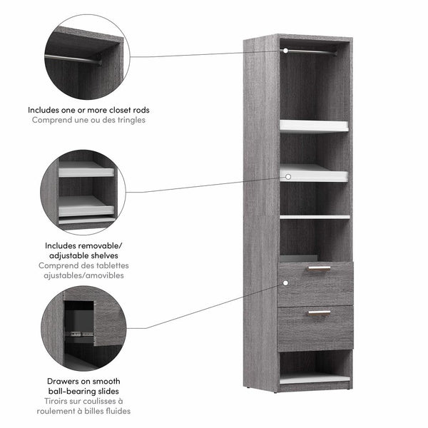 20W Closet Organizer with Drawers
