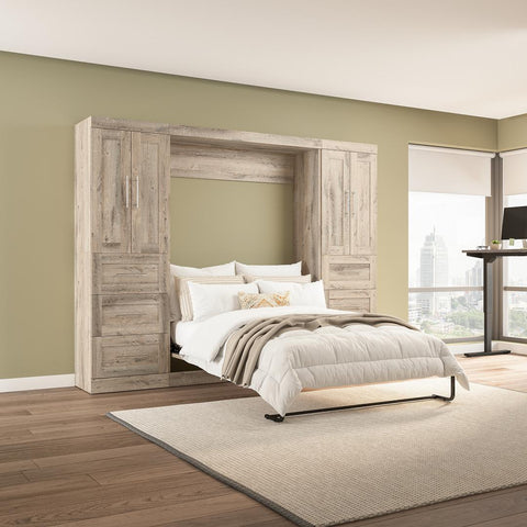 Full Murphy Bed with Closet Storage Cabinets (109W)