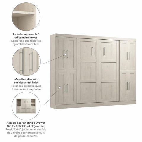 Full Murphy Bed with Storage Cabinets (109W)