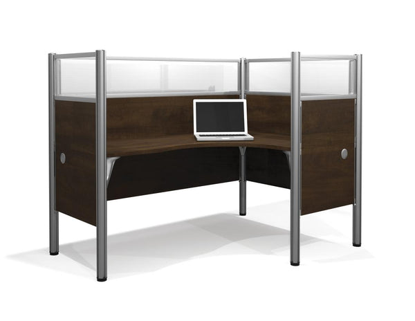 Closed Right L-Shaped Single Office Cubicle with High Privacy Panels