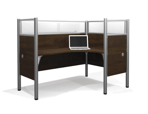 Closed Right L-Shaped Single Office Cubicle with High Privacy Panels