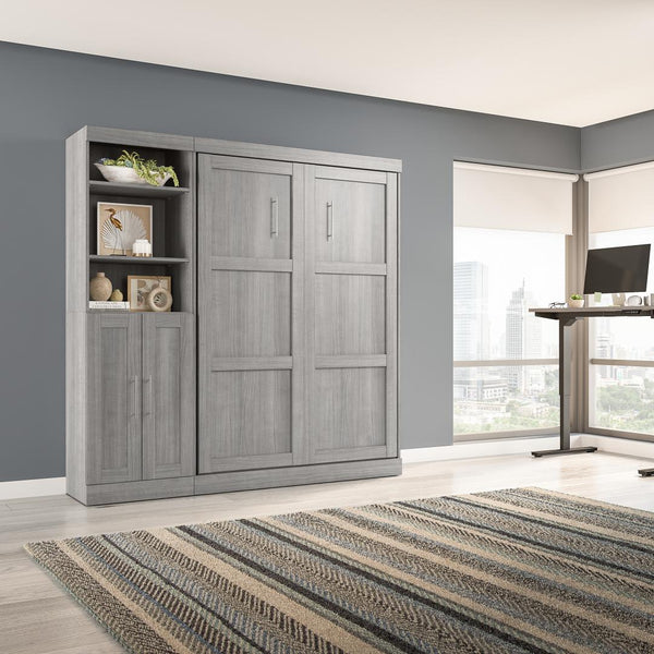 Full Murphy Bed and Closet Organizer with Doors (84W)