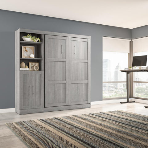 Full Murphy Bed and Closet Organizer with Doors (84W)