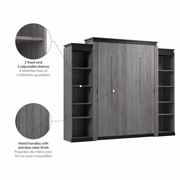 Queen Murphy Bed with Shelves (106W)