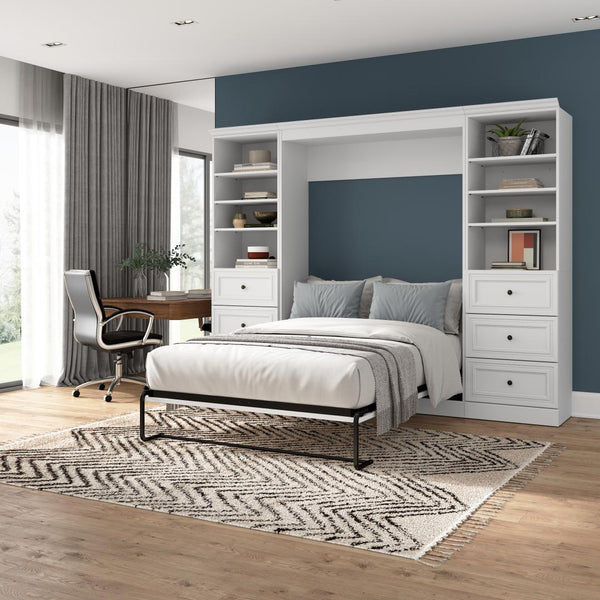 Full Murphy Bed and 2 Closet Organizers with Drawers (109W)