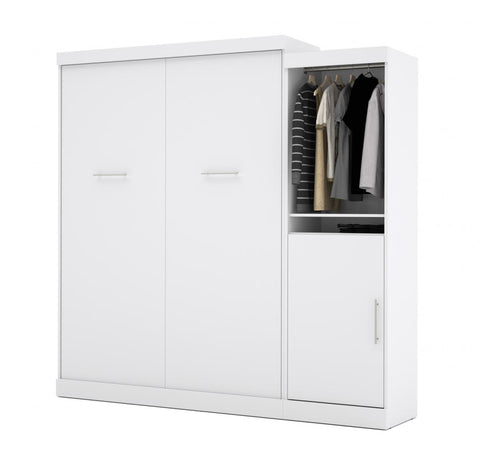 Queen Murphy Bed with Mattress and Storage Unit (90W)