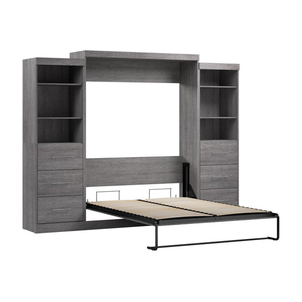 Queen Murphy Bed and 2 Closet Organizers with Drawers (115W)