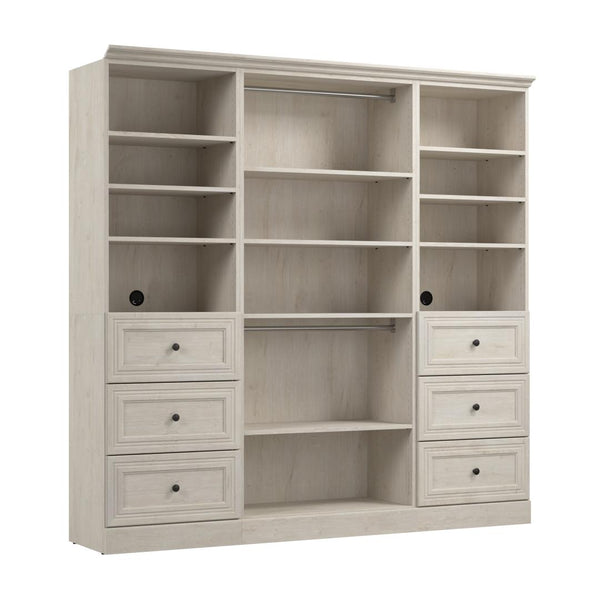 Traditional Closet System with Shelves, Drawers & Clothing Rods, 86W x 20D