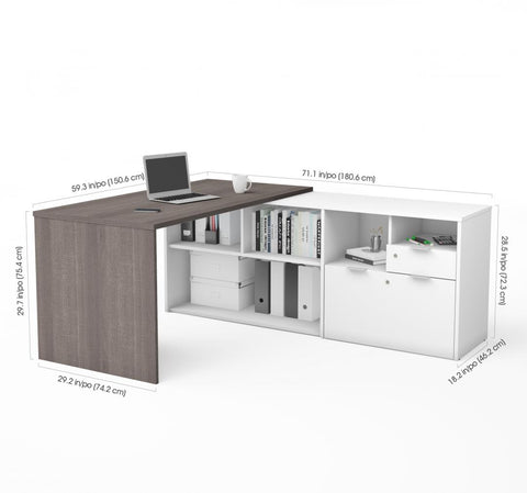 72W L-Shaped Desk