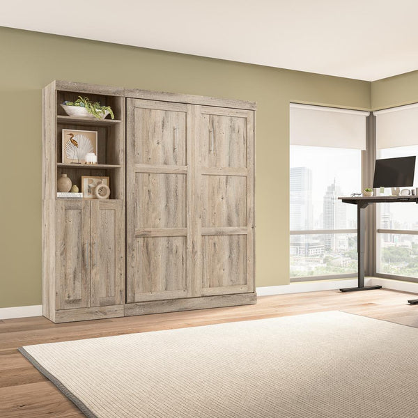 Full Murphy Bed and Closet Organizer with Doors (84W)