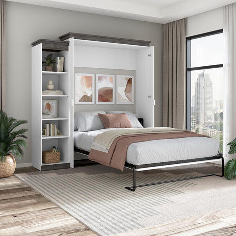 Queen Murphy Bed with Shelves (87W)