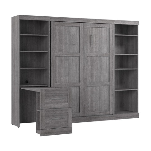 109W Full Size Murphy Bed with Pull-Out Desk and Storage