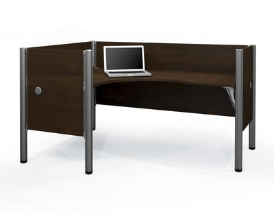 Closed Left L-Shaped Single Office Cubicle with Low Privacy Panels