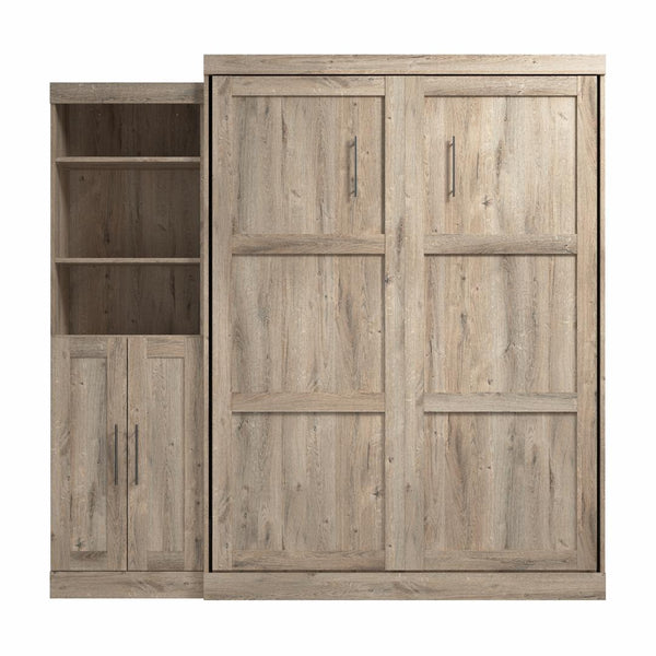 Queen Murphy Bed and Closet Organizer with Doors (90W)