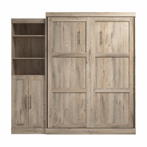 Queen Murphy Bed and Closet Organizer with Doors (90W)