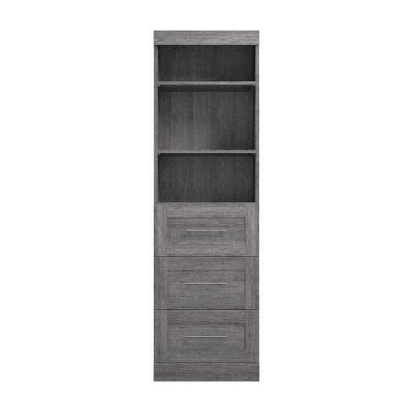 Contemporary Closet System with Drawers, 25W x 19D