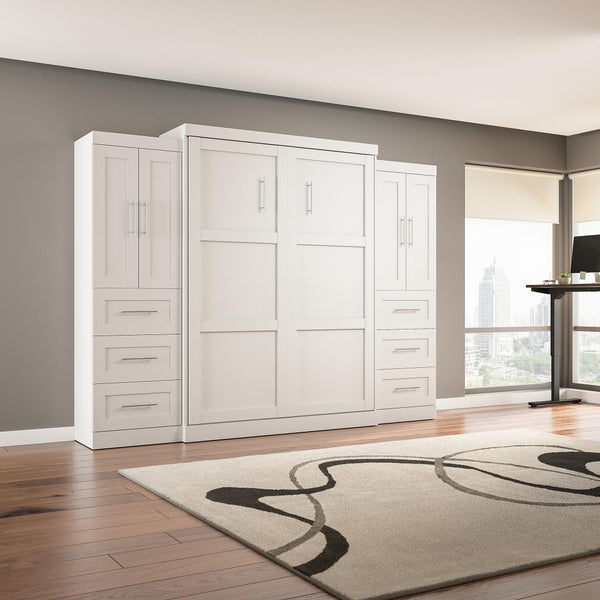 Queen Murphy Bed with Closet Storage Cabinets (115W)