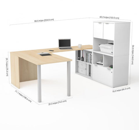 61W U-Shaped Executive Desk with Hutch