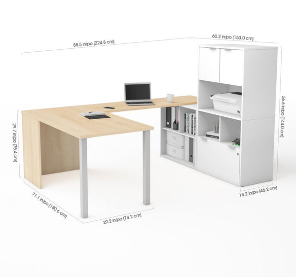 61W U-Shaped Executive Desk with Hutch