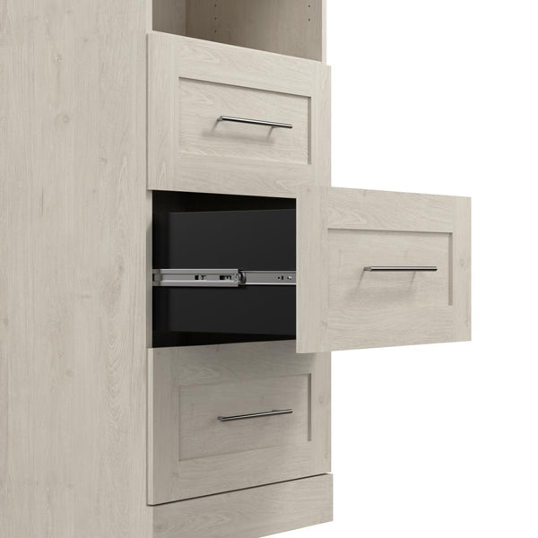 Contemporary Closet System with Shelves, Drawers & Clothing Rods, 61W x 19D