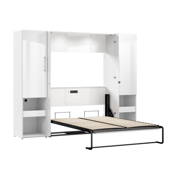 Full Murphy Bed and Storage Cabinets with Pull-Out Shelf (101W)