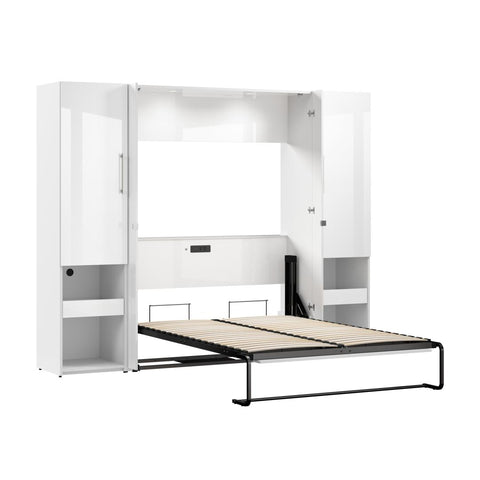 Full Murphy Bed and Storage Cabinets with Pull-Out Shelf (101W)