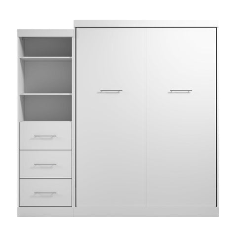 Queen Murphy Bed and Closet Organizer with Drawers (90W)
